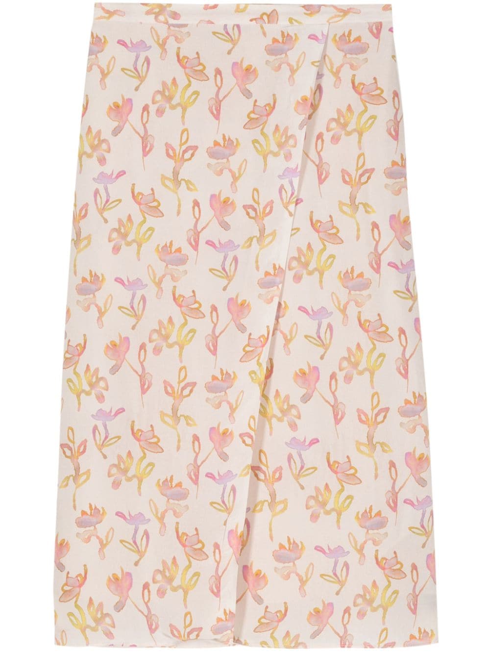 PS Paul Smith floral-print wrap midi skirt Roze