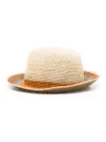 Paul Smith striped wide-brim straw hat - Neutrals