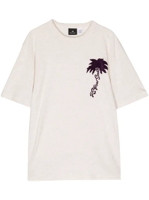PS Paul Smith Palm Tree-print cotton nep T-shirt