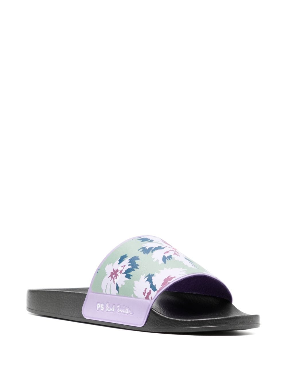 Shop Ps By Paul Smith Leaf-print Slides In Black