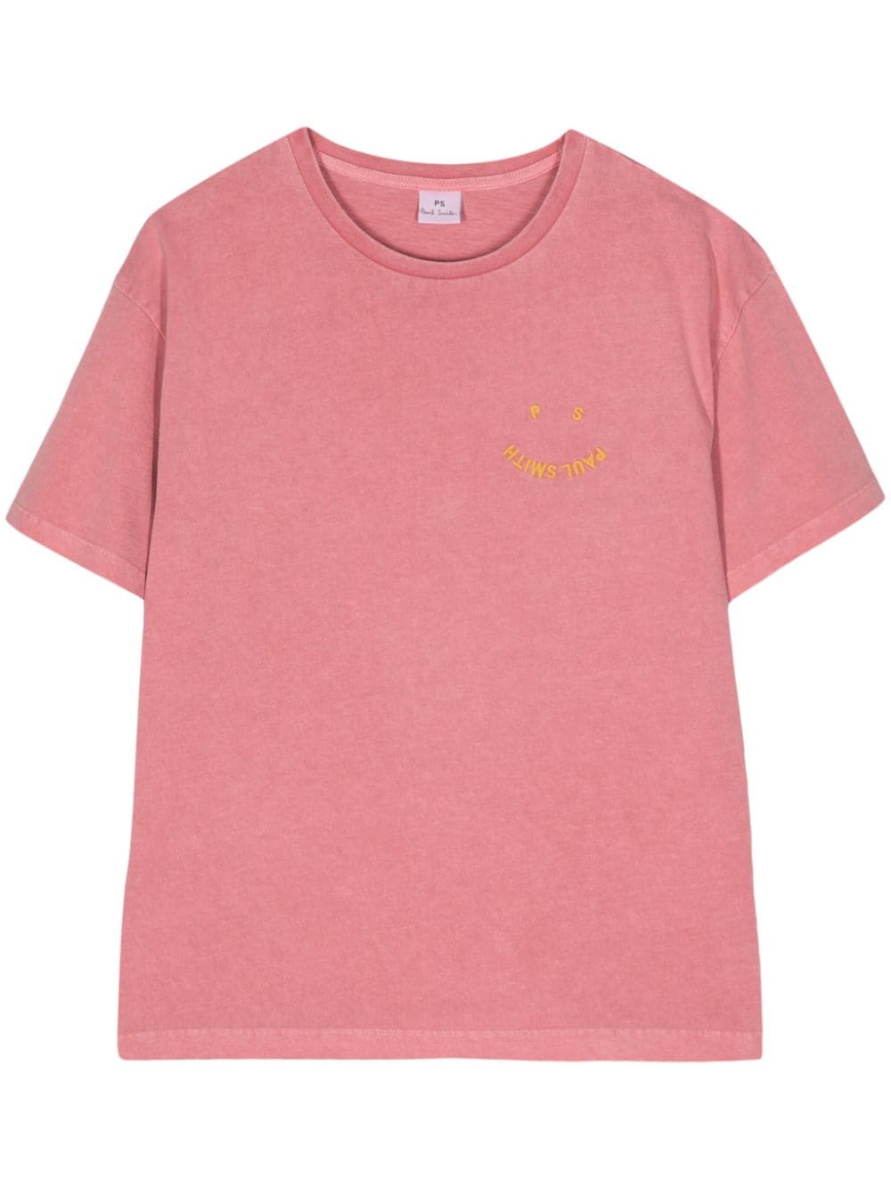 Ps By Paul Smith T-shirt Aus Bio-baumwolle Mit Logo-stickerei In Pink