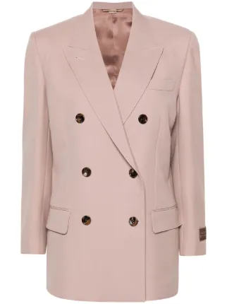 Gucci double breasted Wool Blazer Pink FARFETCH