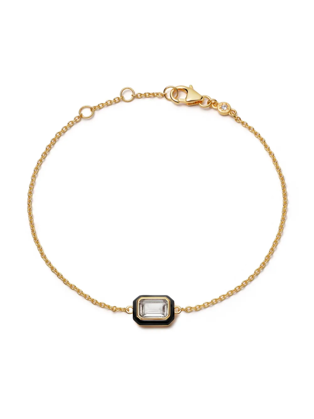 Astley Clarke Flare White Topaz Emerald-cut Bracelet In Gold