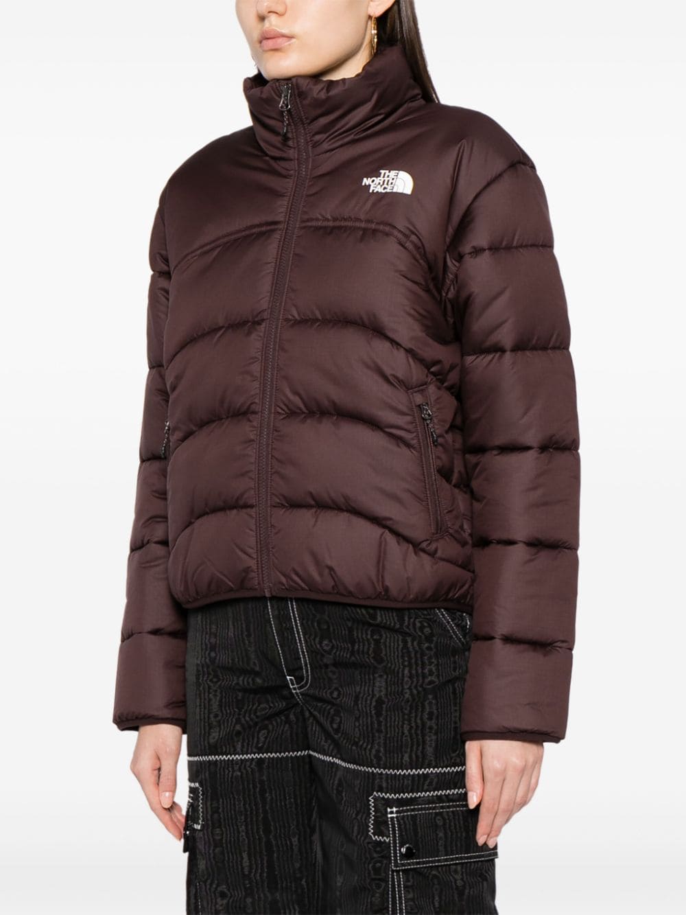 The North Face logo-print high-neck padded jacket - Bruin