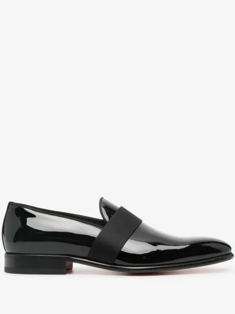Santoni patent-finish leather loafers