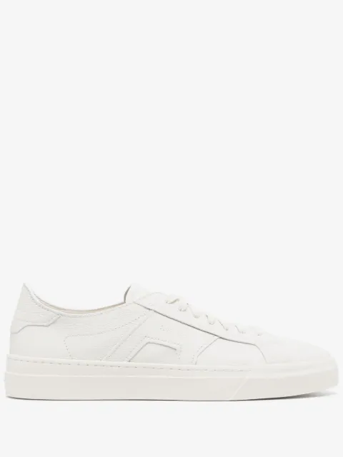 Santoni logo-print leather sneakers