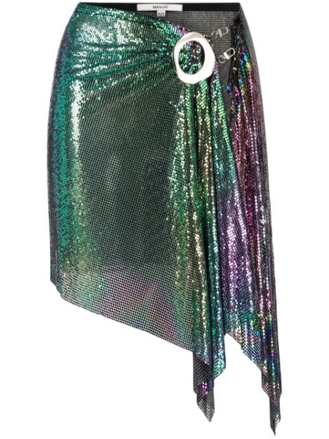 MANURI sequined asymmetric miniskirt