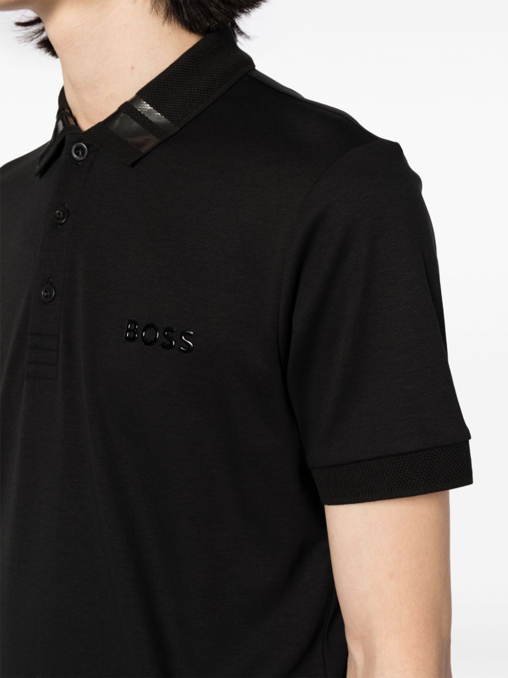 BOSS Poloshirt met logopatch Zwart