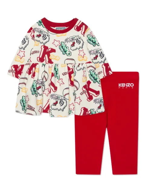 Kenzo Kids conjunto de pantalones con logo estampado 