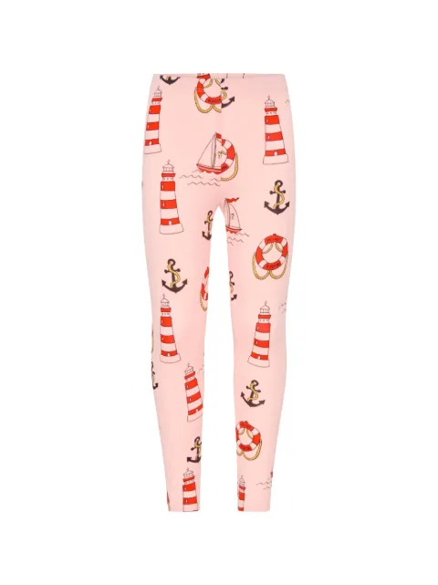 Mini Rodini leggings de cintura elástica con estampado de faro
