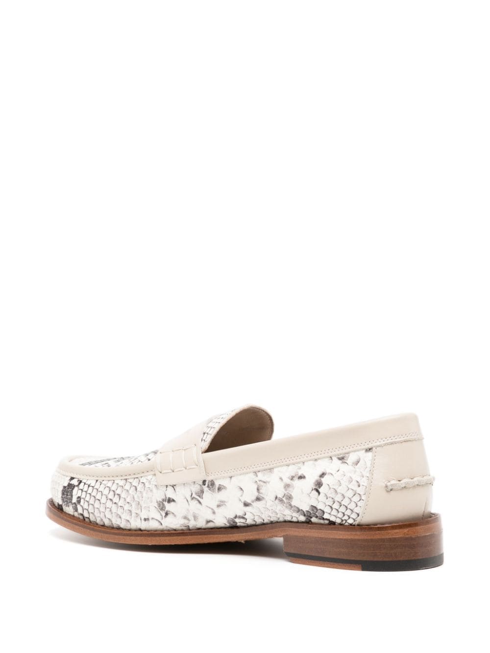Shop Paul Smith Laida Snakeskin Loafers In White