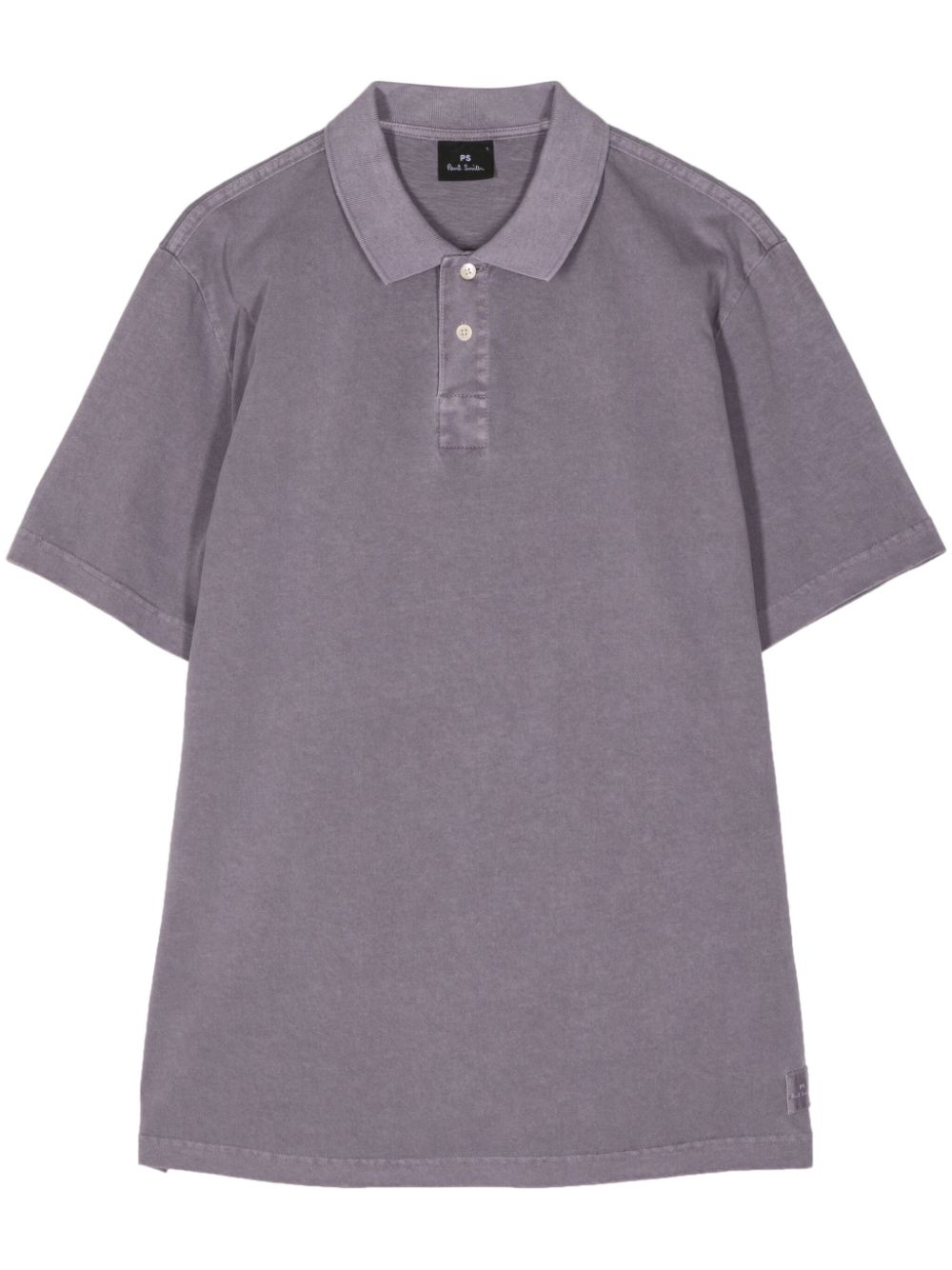 Ps By Paul Smith Acid-wash Organic-cotton Polo Shirt In Purple