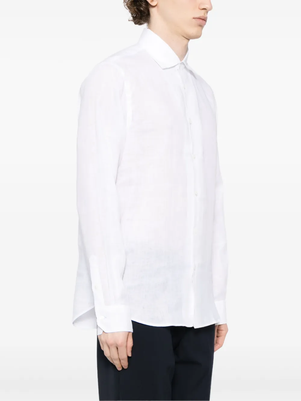 Shop Paul Smith Bib-front Linen Shirt In White