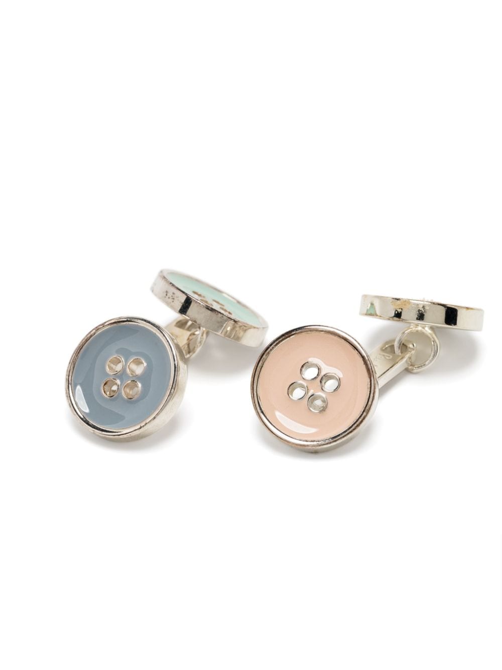 Shop Paul Smith Button-detail Cufflinks In Silver