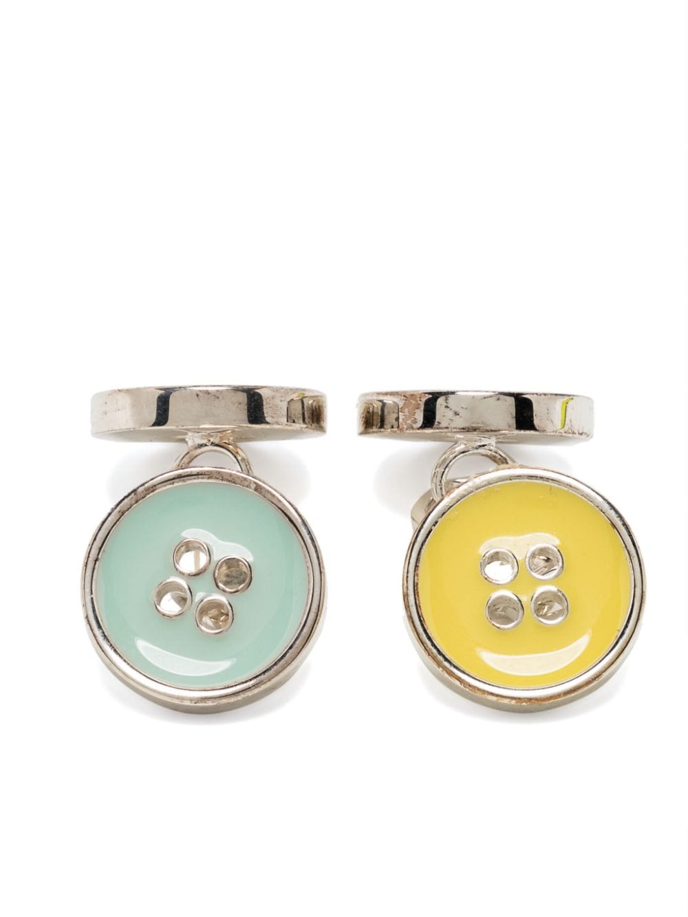 Paul Smith Button-detail Cufflinks In Silver