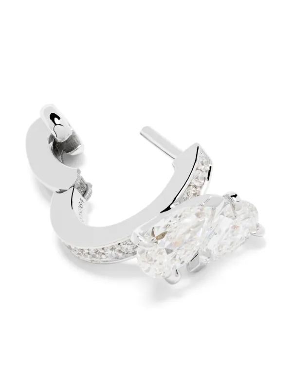 Repossi Serti Sur Vide ダイヤモンド ピアス 18Kホワイト