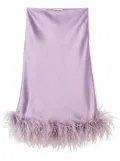 Miu Miu feather-trim midi skirt - Purple