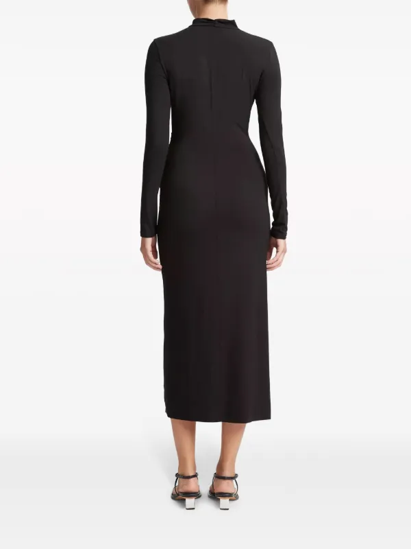 Vince Vestido Midi Con Diseño Acampanado Negro FARFETCH PE
