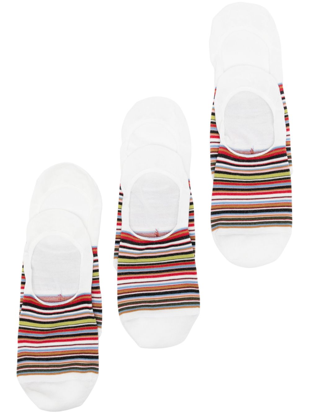 Paul Smith Striped Short Socks (pack Of Three) In White
