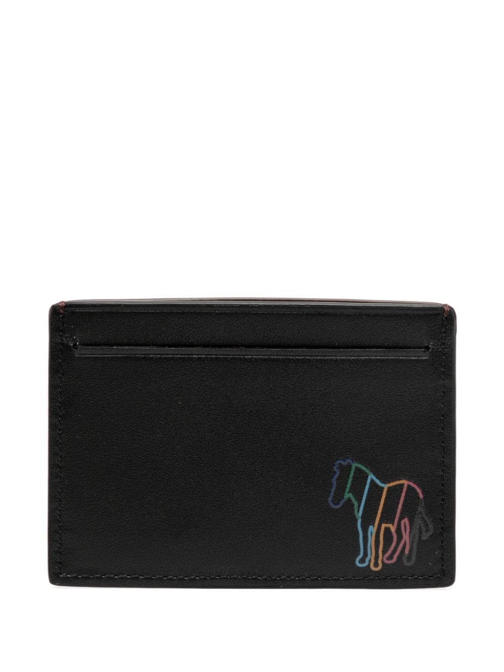 PS Paul Smith Zebra-print leather cardholder - Marrone