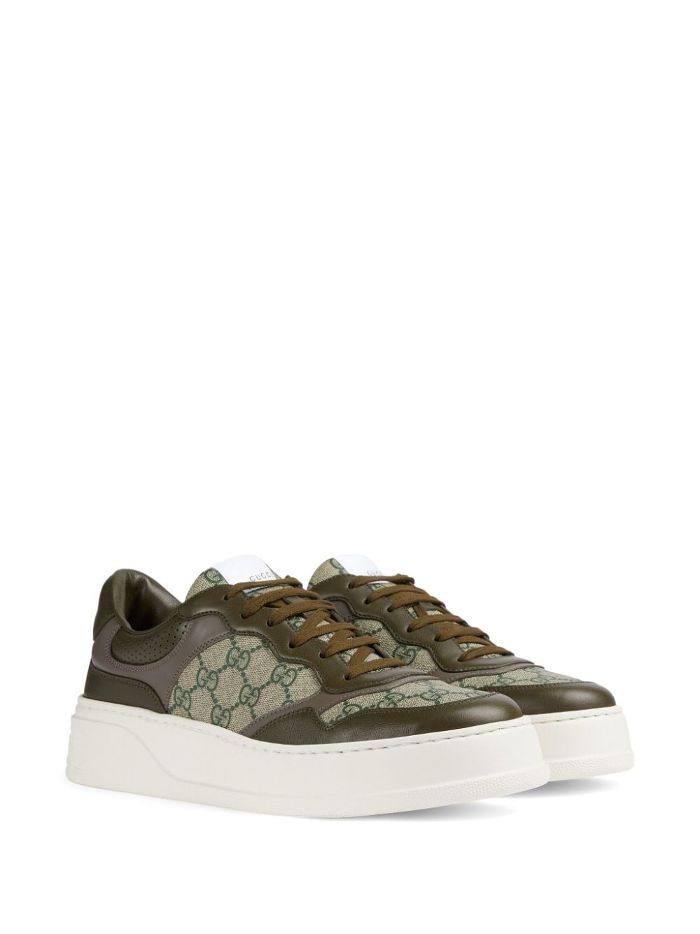 Shop Gucci Gg Supreme Panelled Sneakers In Green