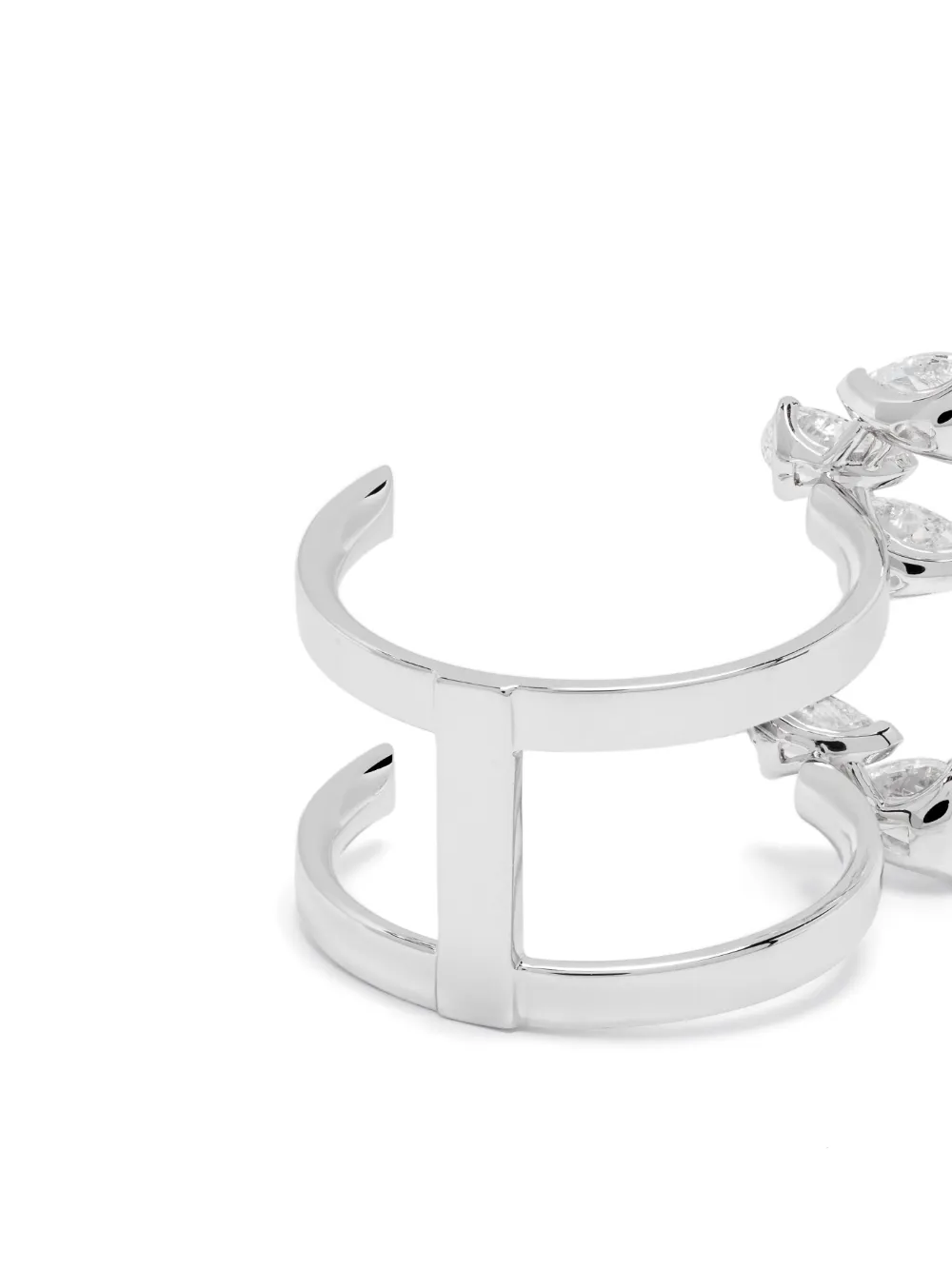 Repossi 18kt White Gold Serti Sur Vide Diamong Ring in Silver, view 3