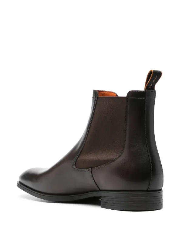 Santoni レザー チェルシーブーツ | ブラウン | FARFETCH JP