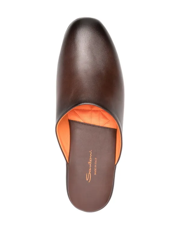 Santoni Beachy Leather Slippers Brown FARFETCH BE