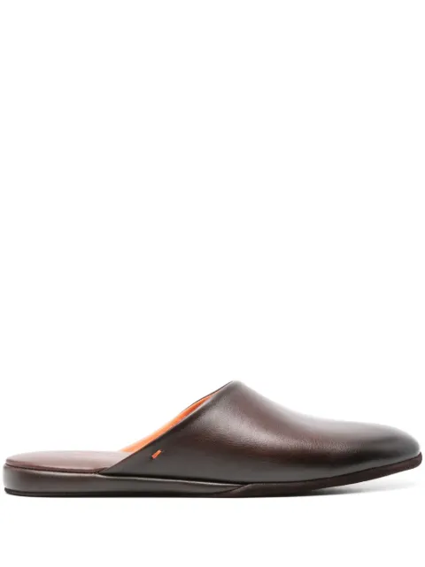 Santoni Beachy leather slippers