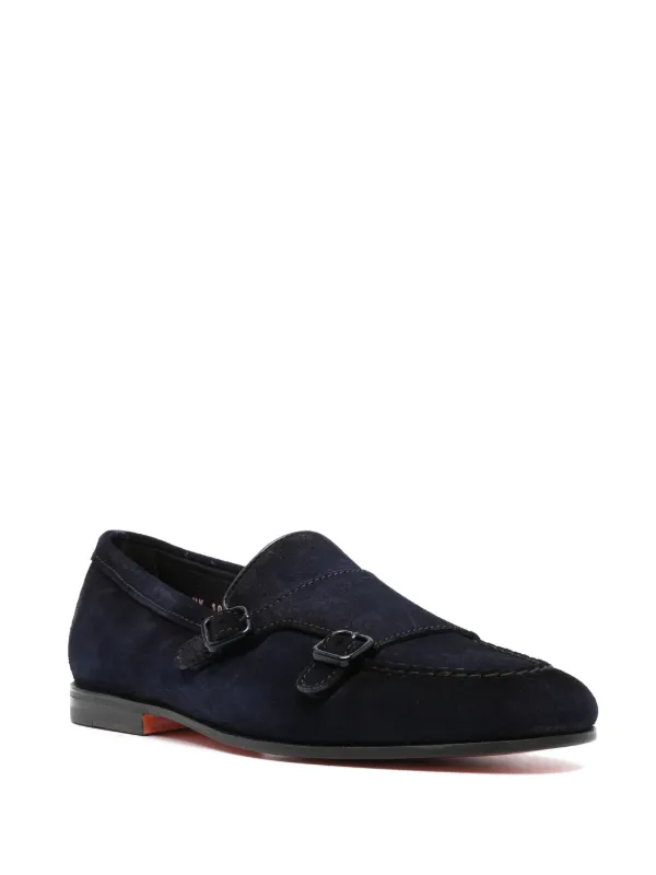 Santoni Suede Monk Shoes Blue FARFETCH PH