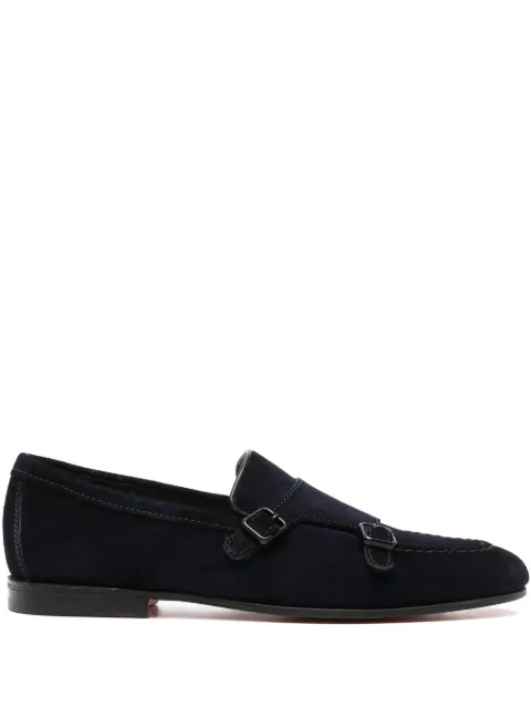 Santoni suede monk shoes