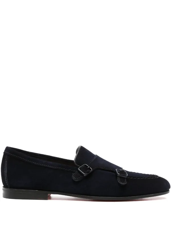 卸売 | Shoes Monk Suede Santoni Blue FARFETCH | 靴