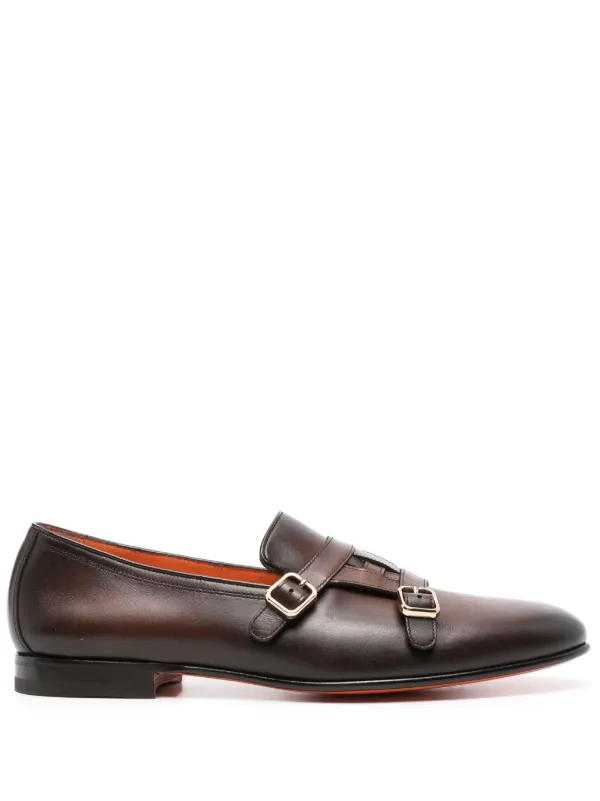 Santoni Carlos モンクストラップシューズ | ブラウン | FARFETCH JP 