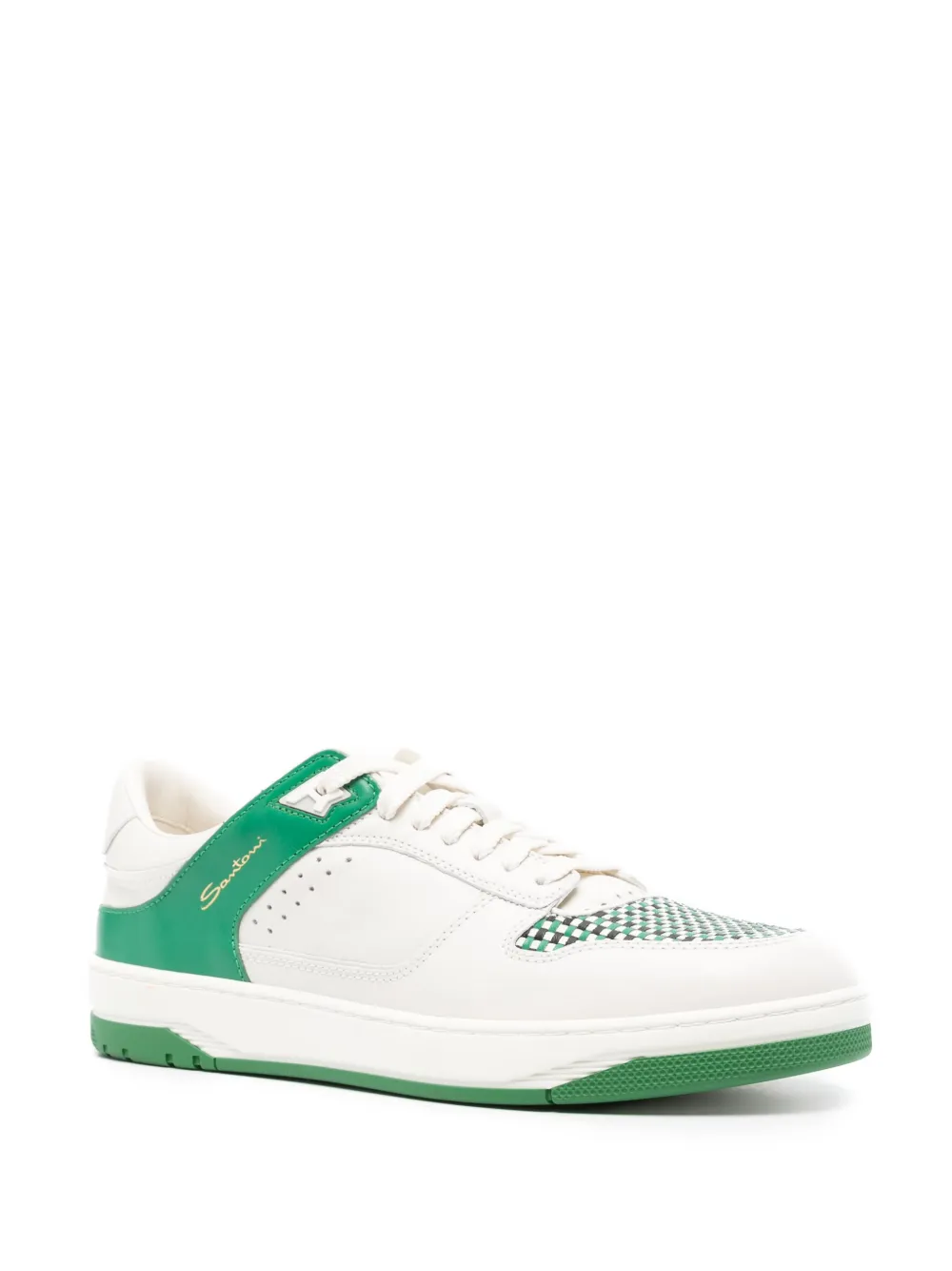 Santoni Leren sneakers - Beige