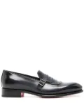 Santoni leather monk shoes - Blue