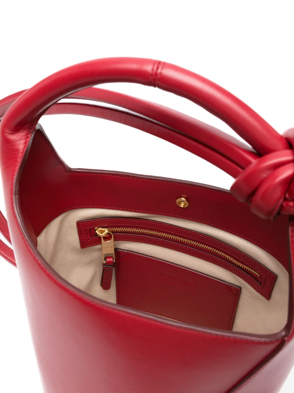 Jacquemus Le Petit Tourni Bucket Bag In Red
