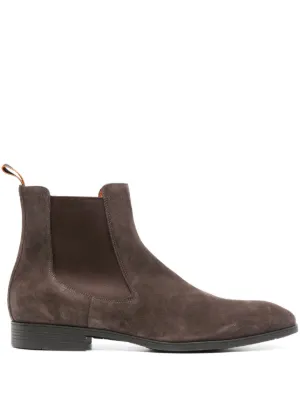 Santoni スエード チェルシーブーツ | ブラウン | FARFETCH JP
