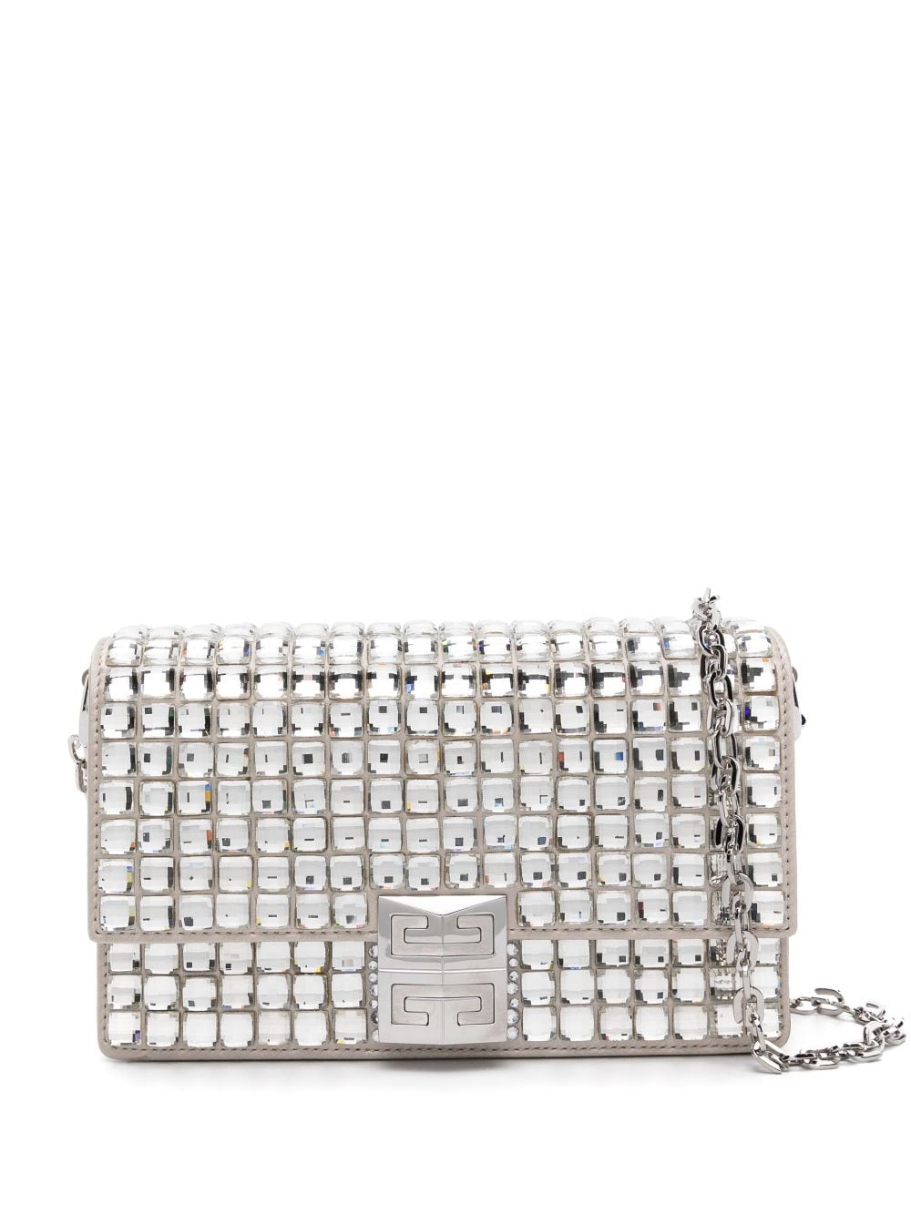 Givenchy 4g Crystal-embellished Crossbody Bag In Metallic