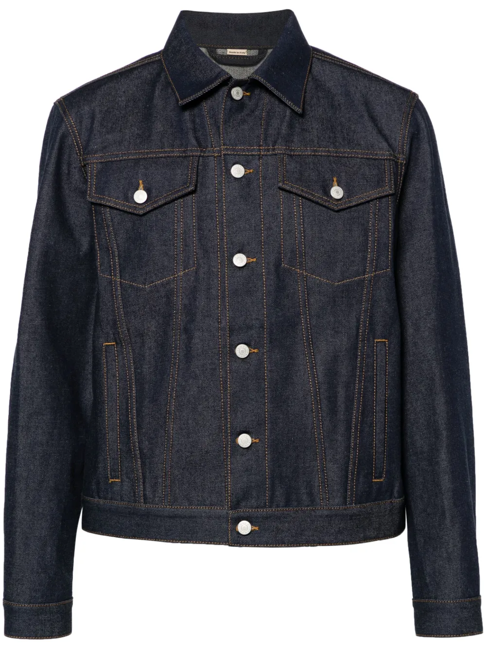 Gucci Vertical-seamed Denim Jacket In 蓝色