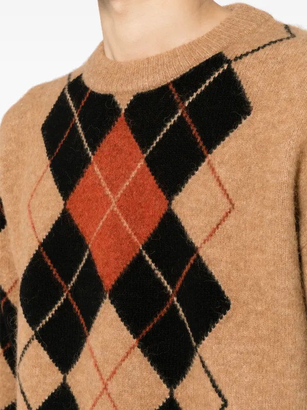 Maison Kitsuné アーガイル セーター | ブラウン | FARFETCH JP