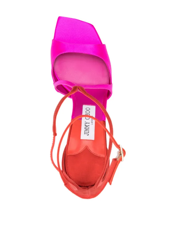 【JIMMY CHOO】ピンク Azia 95 ヒールサンダル Ballet Pink Patent Leather Sandals| AZIA 95 | Spring 2022