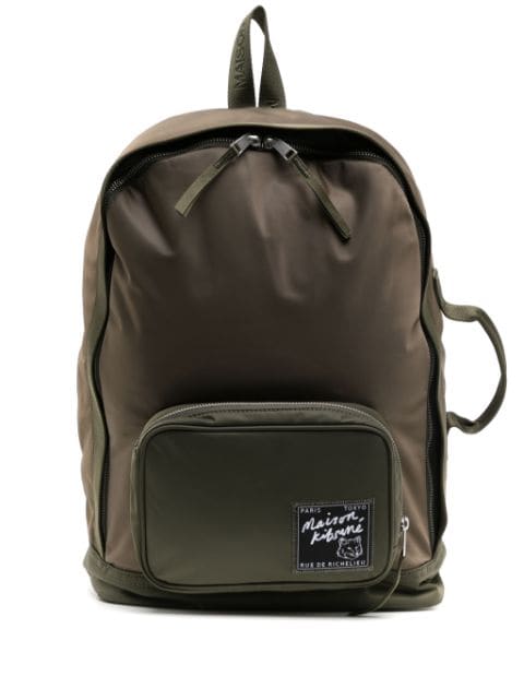 Maison Kitsuné logo-appliqué zipped backpack