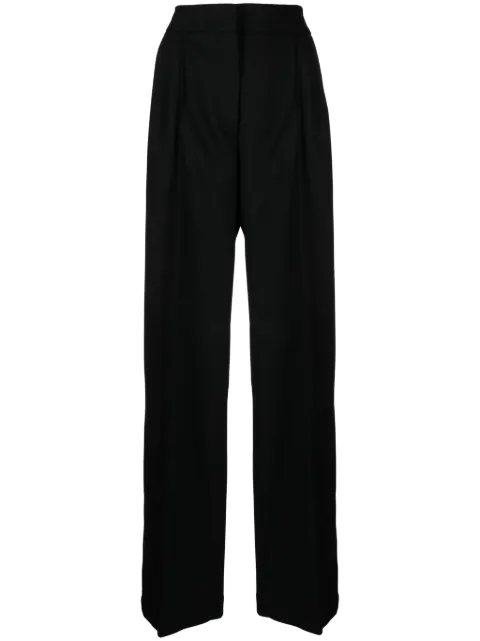 Maison Kitsune pleated wool-blend wide-leg trousers Women