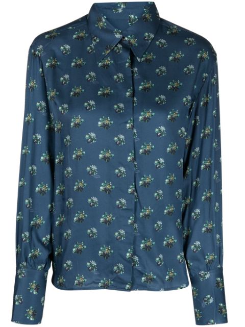 Maison Kitsune floral-print long-sleeve shirt Women