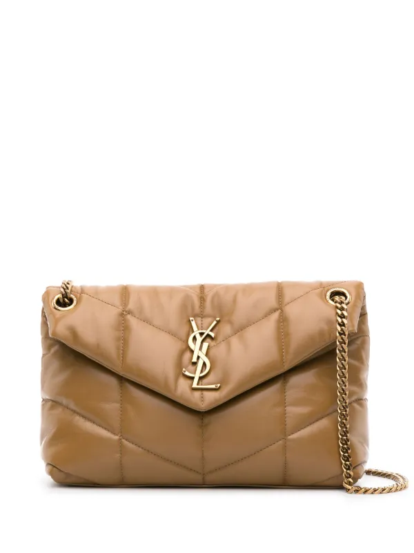 Saint Laurent Small Puffer Leather Shoulder Bag Brown FARFETCH IE