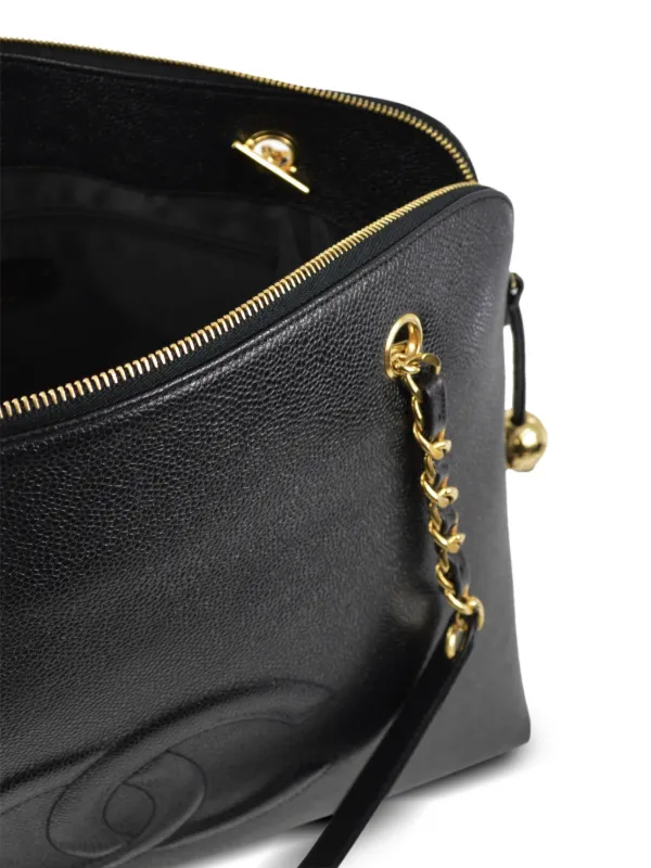 CHANEL Pre-Owned 1995 CC caviar-leather Shoulder Bag | Black