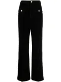 b+ab pleat-detail corduroy flared trousers - Black