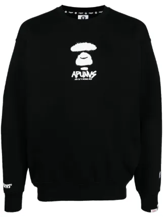 AAPE BY A BATHING APE graphic print crew neck Sweatshirt Black FARFETCH CH