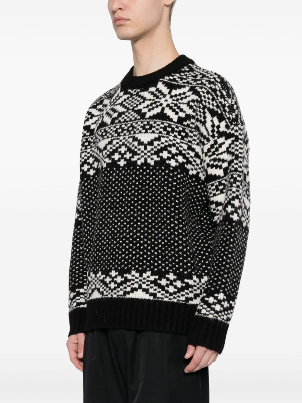 Shop Chocoolate Jacquard Knitted Jumper In Black