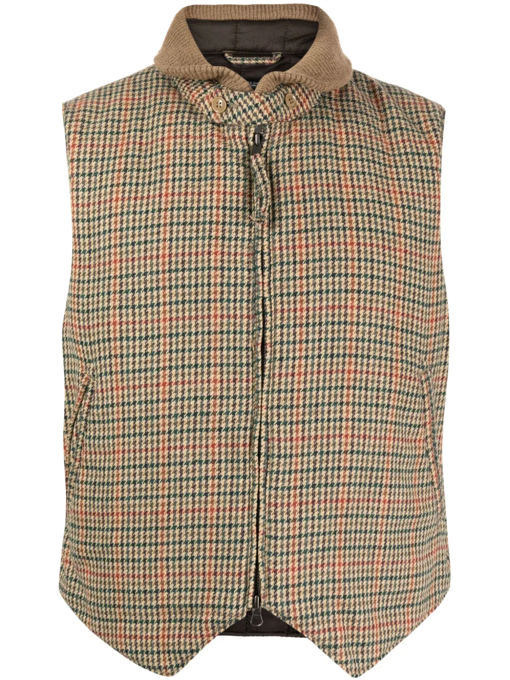 Engineered Garments Bodywarmer met pied-de-poule print Bruin